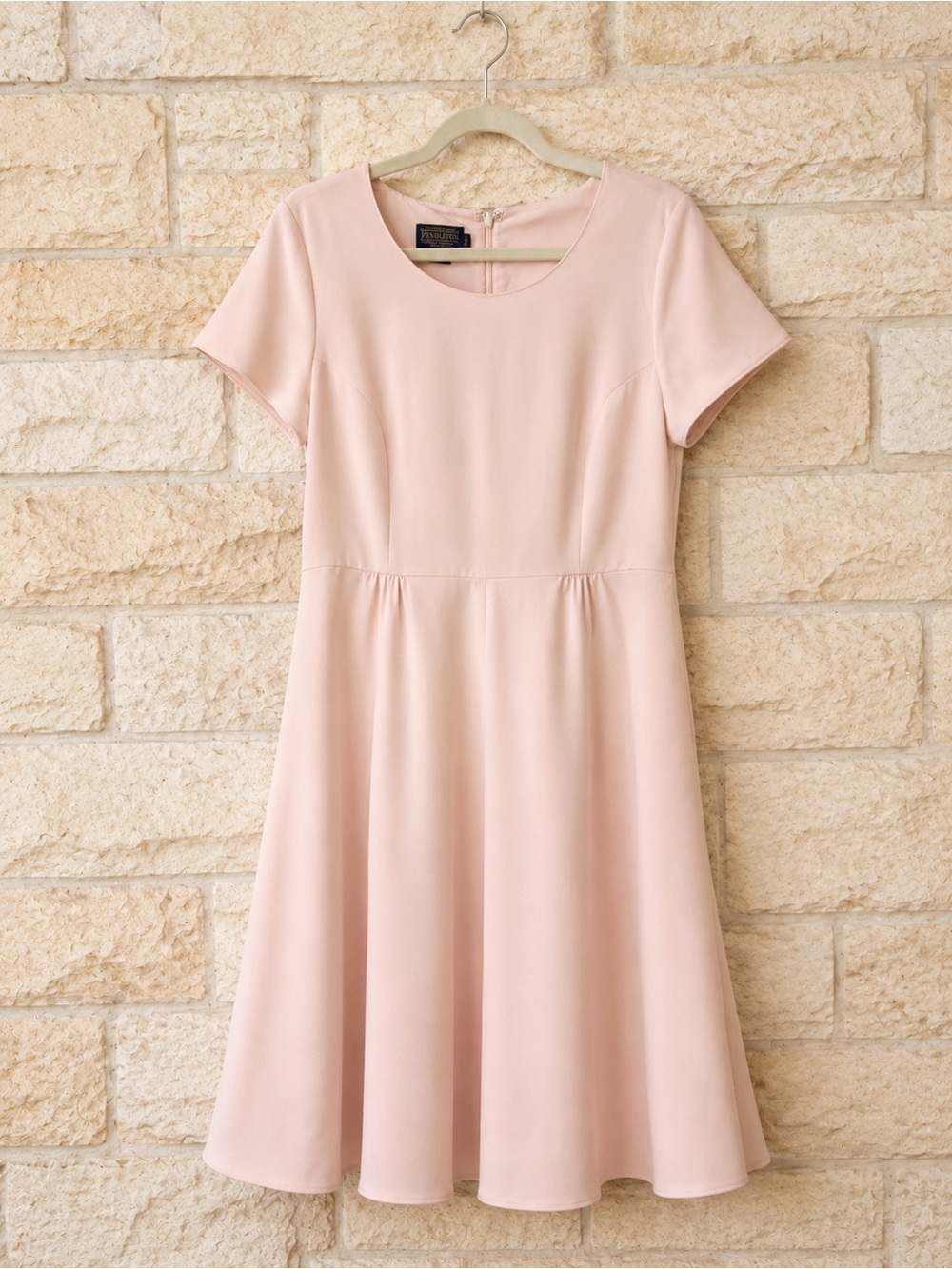 Pendleton Blush Pink Fit & Flare Midi Dress Size 14 Wedding Guest Feminine - Picture 2 of 6